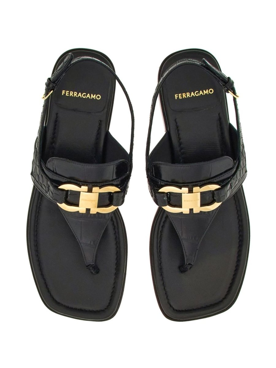 Ferragamo Gancini - buckle Leather Sandals - mondo moda griffe