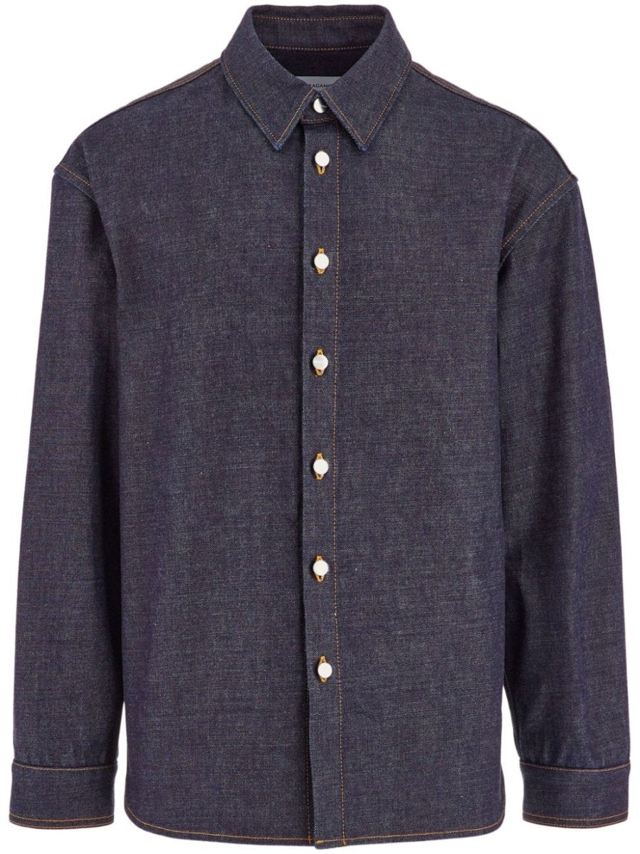 Ferragamo Shirts Blue - mondo moda griffe