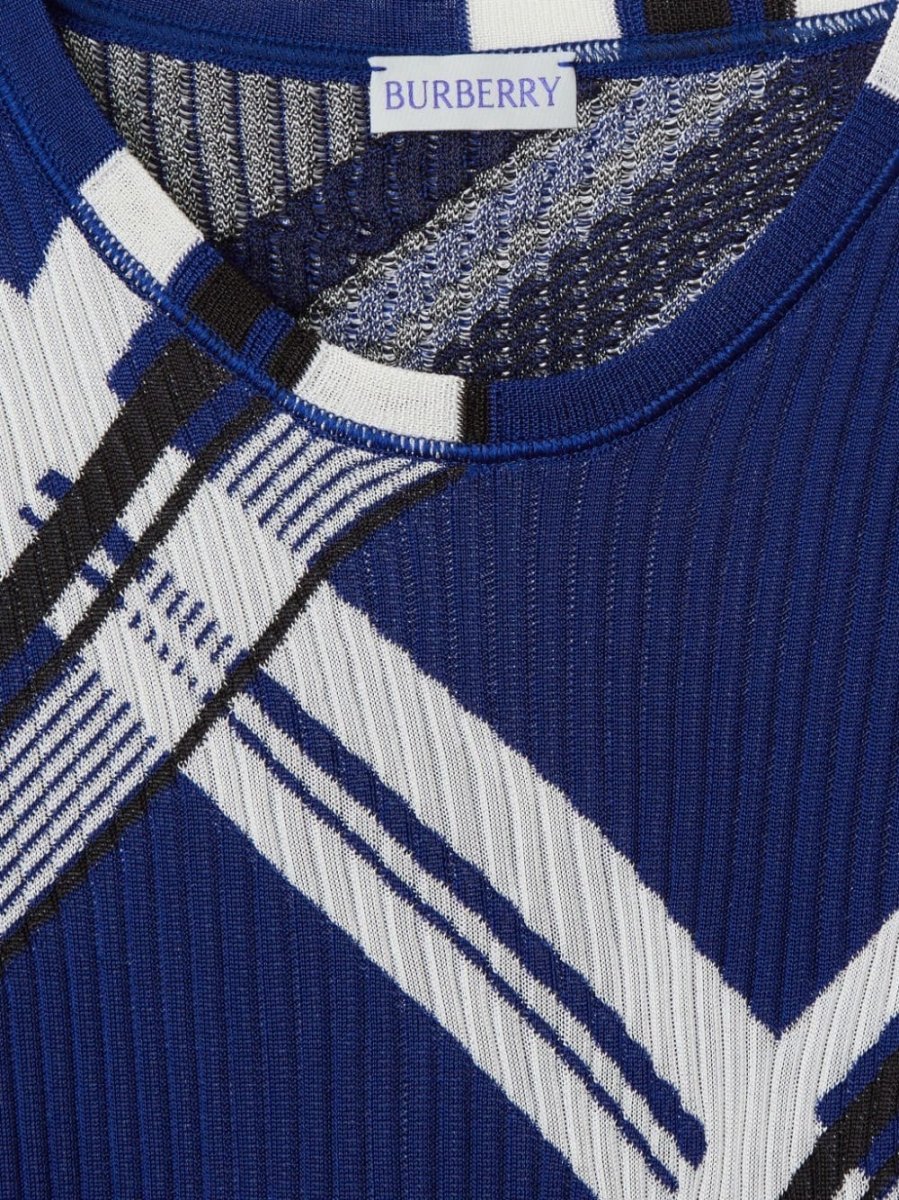 Burberry check - print silk dress - mondo moda griffe