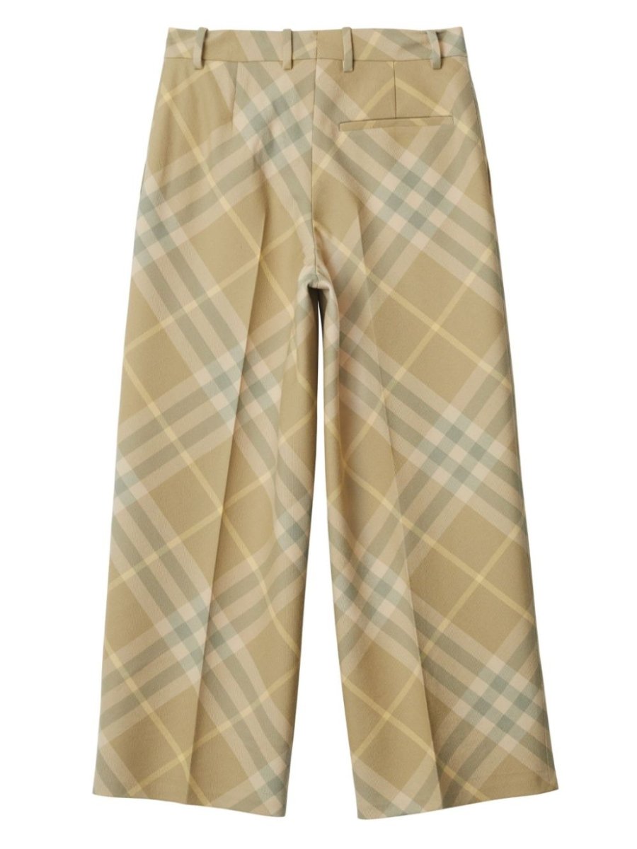 Burberry check - print tailored wool trousers - mondo moda griffe