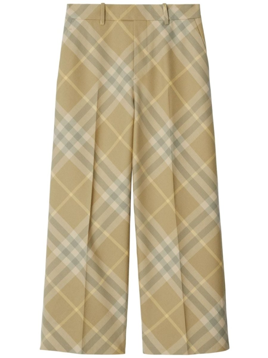 Burberry check - print tailored wool trousers - mondo moda griffe