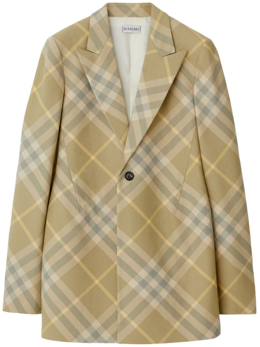 Burberry checked tailored single - breasted blazer - mondo moda griffe
