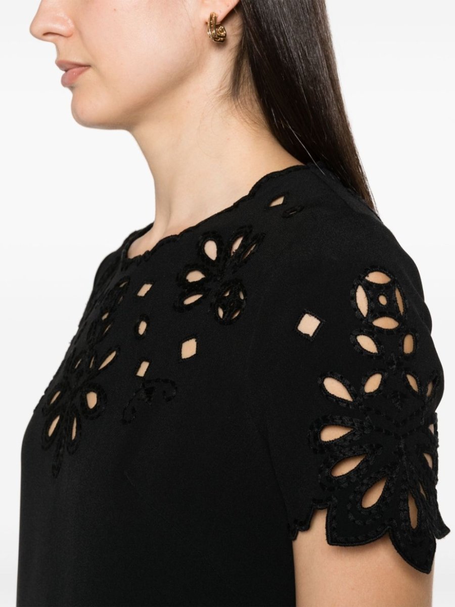 Ermanno Scervino Embroidered cotton short dress - mondo moda griffe