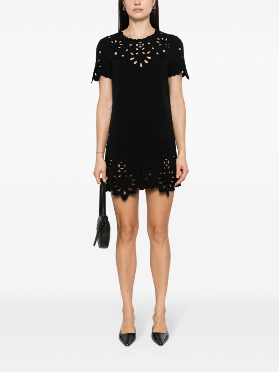 Ermanno Scervino Embroidered cotton short dress - mondo moda griffe