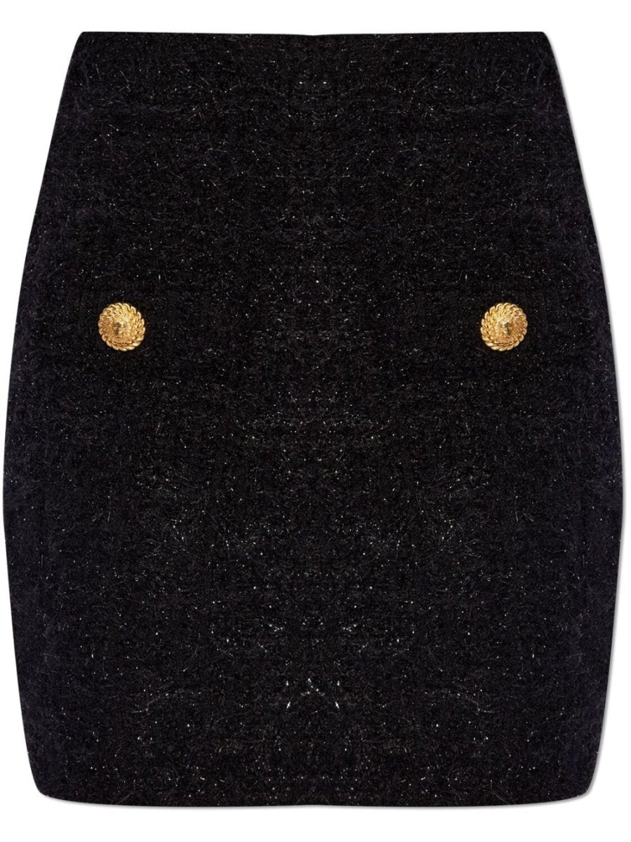 Balmain High - waisted bouclé miniskirt - mondo moda griffe