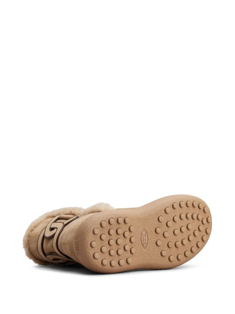 Tod's Kate suede and shearling ankle boots - mondo moda griffe