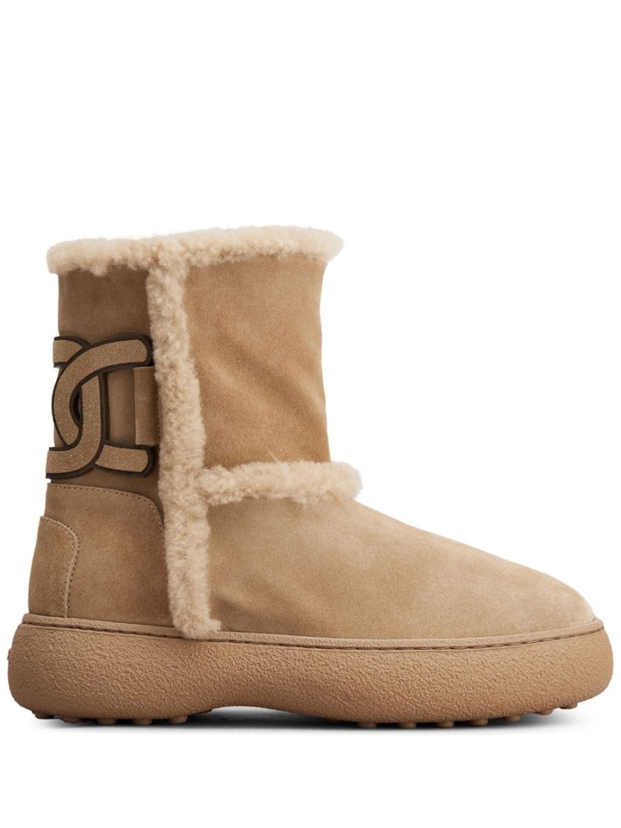 Tod's Kate suede and shearling ankle boots - mondo moda griffe