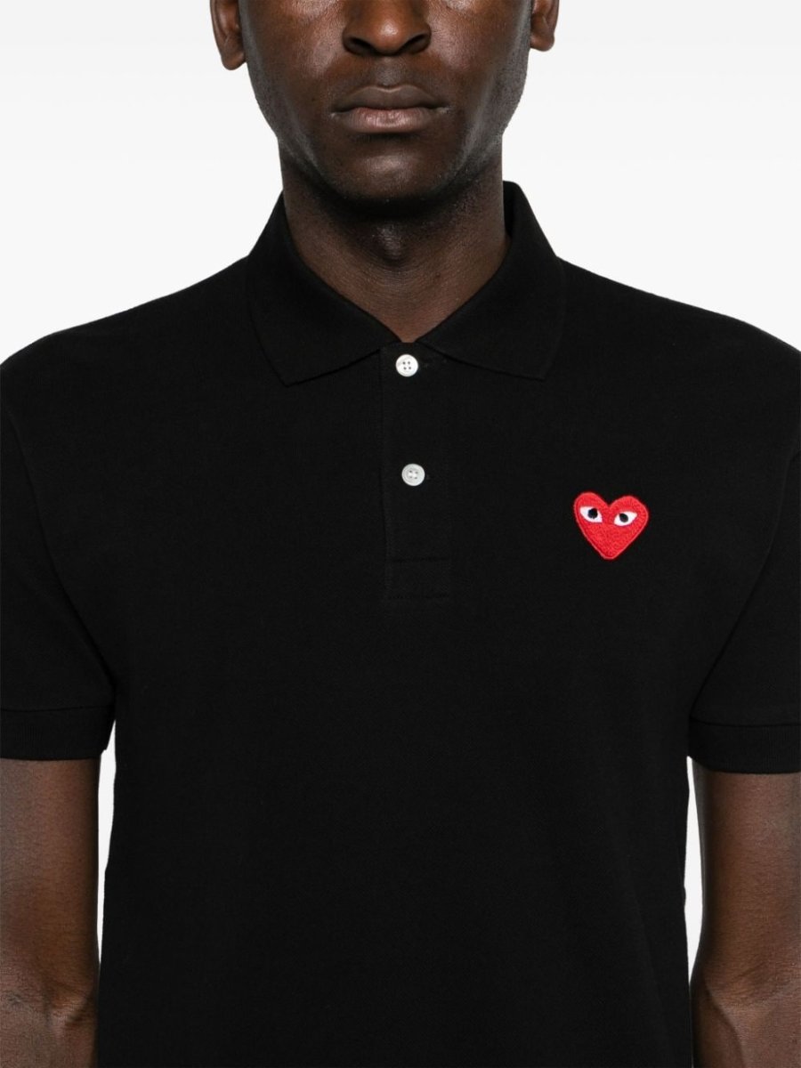 Comme Des Garcons Heart - patch polo shirt - mondo moda griffe