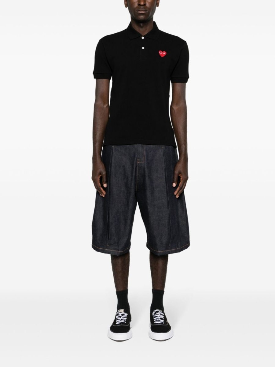 Comme Des Garcons Heart - patch polo shirt - mondo moda griffe