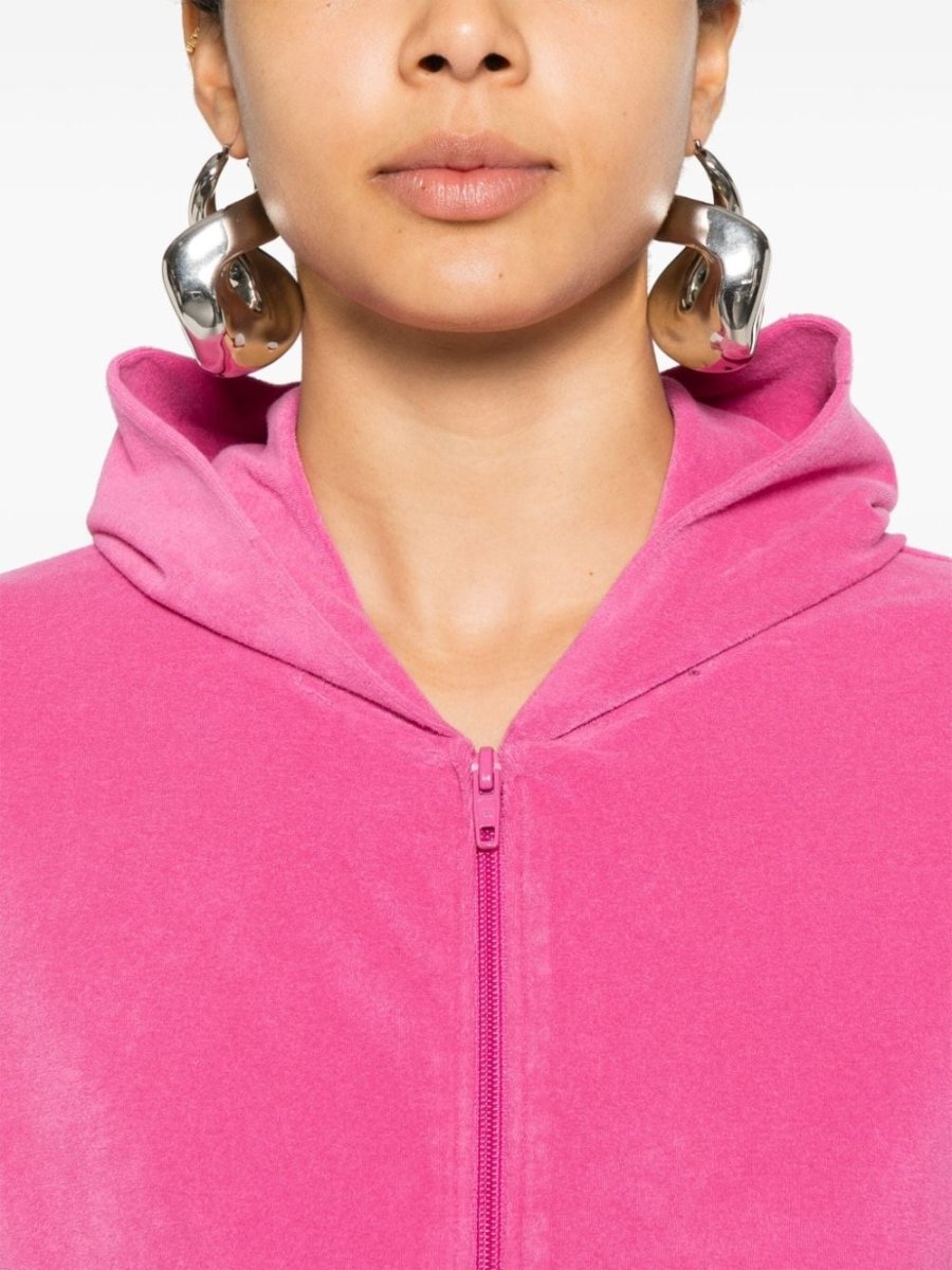 Balenciaga Rhinestone - logo zipped hoodie - mondo moda griffe