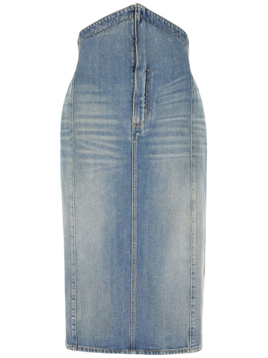 Alexander McQueen Denim midi skirt - mondo moda griffe