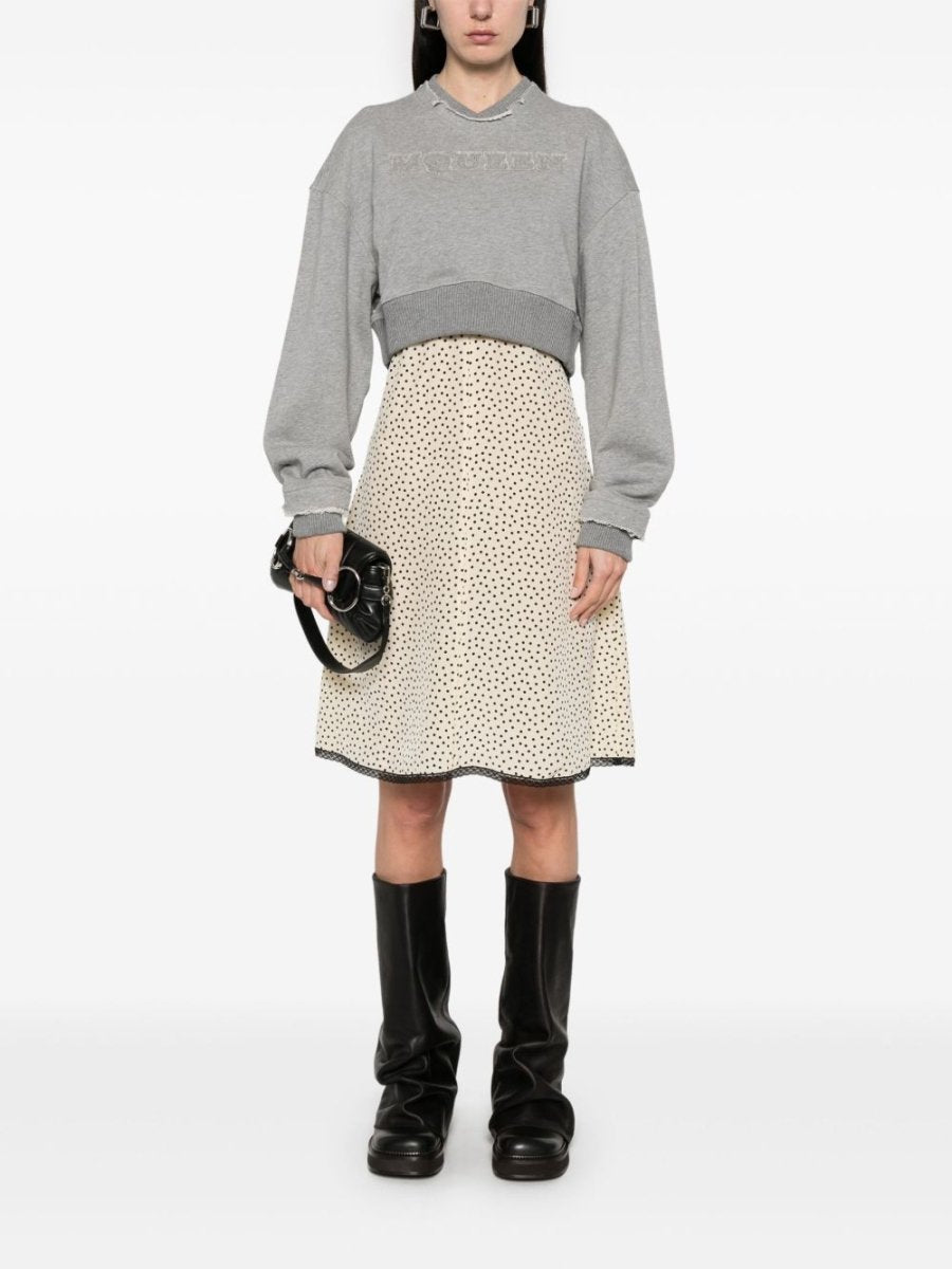 Alexander McQueen Crop sweatshirt with logo - mondo moda griffe