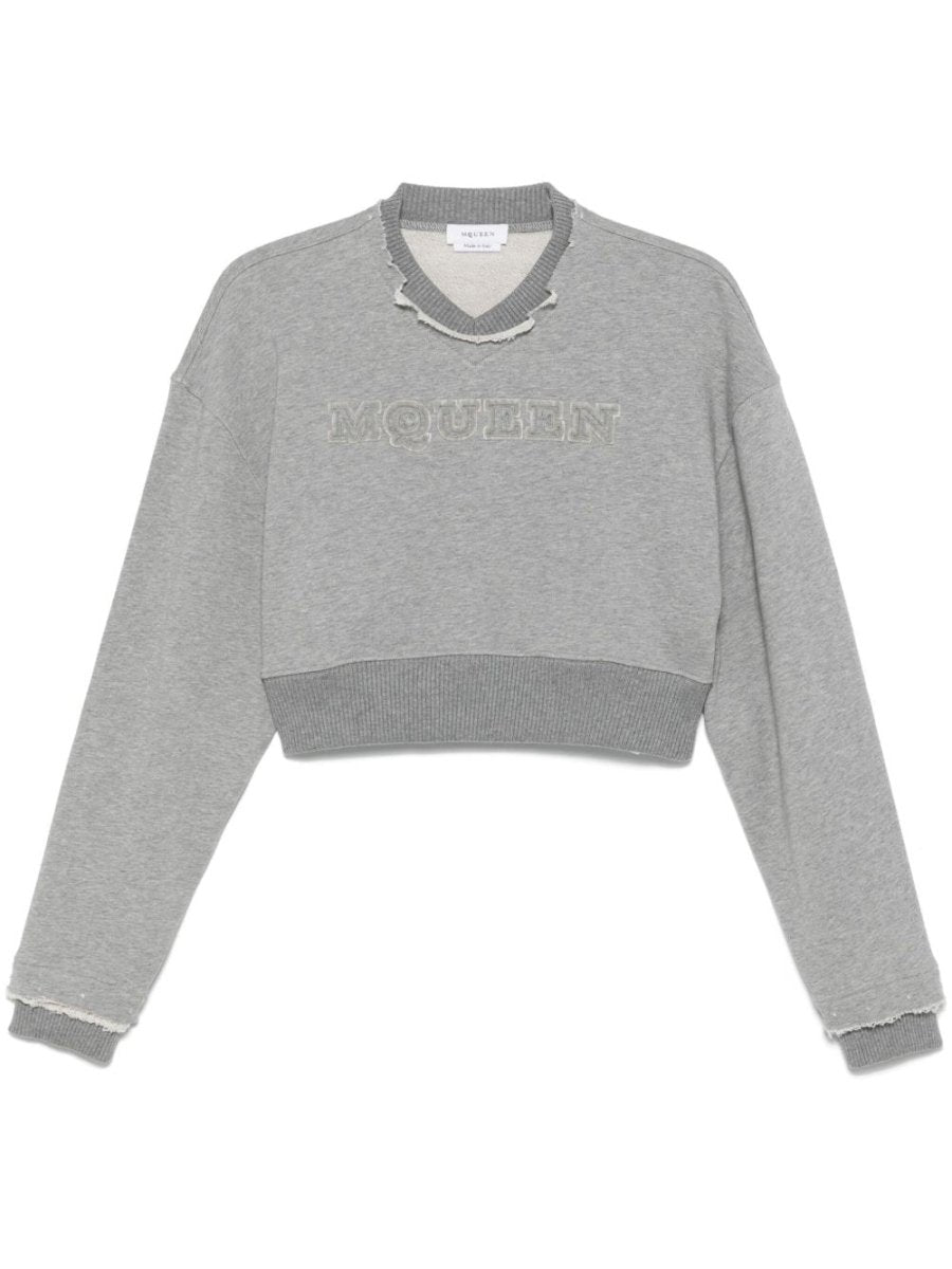 Alexander McQueen Crop sweatshirt with logo - mondo moda griffe
