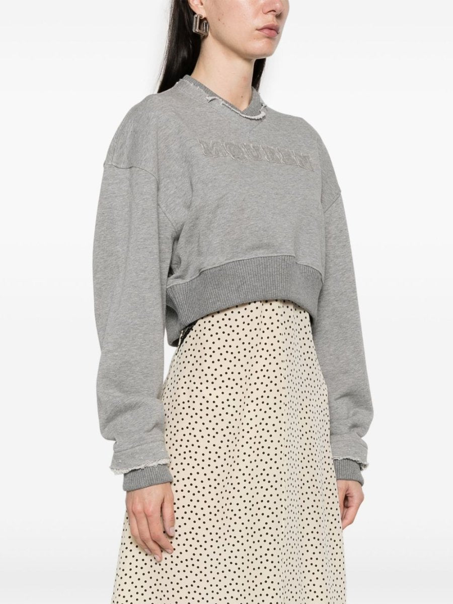 Alexander McQueen Crop sweatshirt with logo - mondo moda griffe