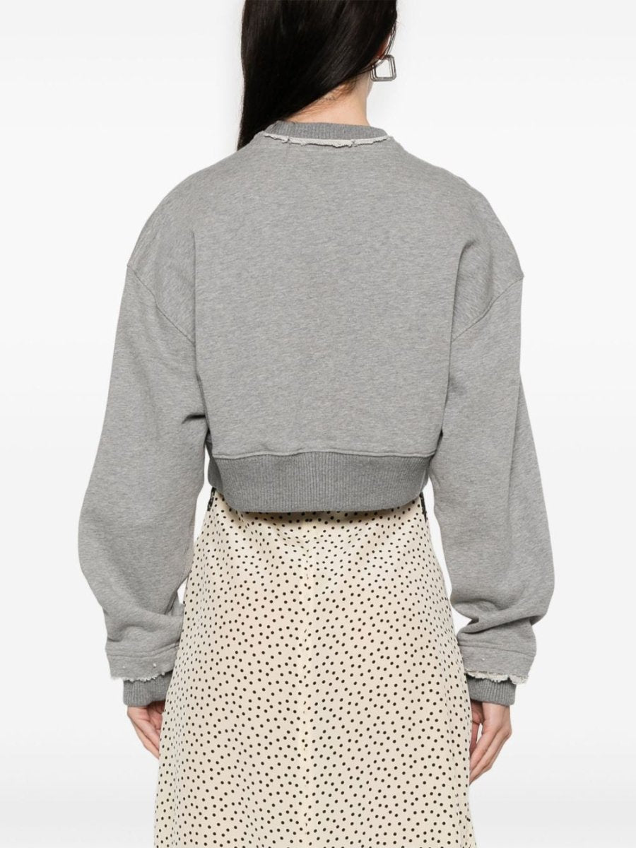 Alexander McQueen Crop sweatshirt with logo - mondo moda griffe