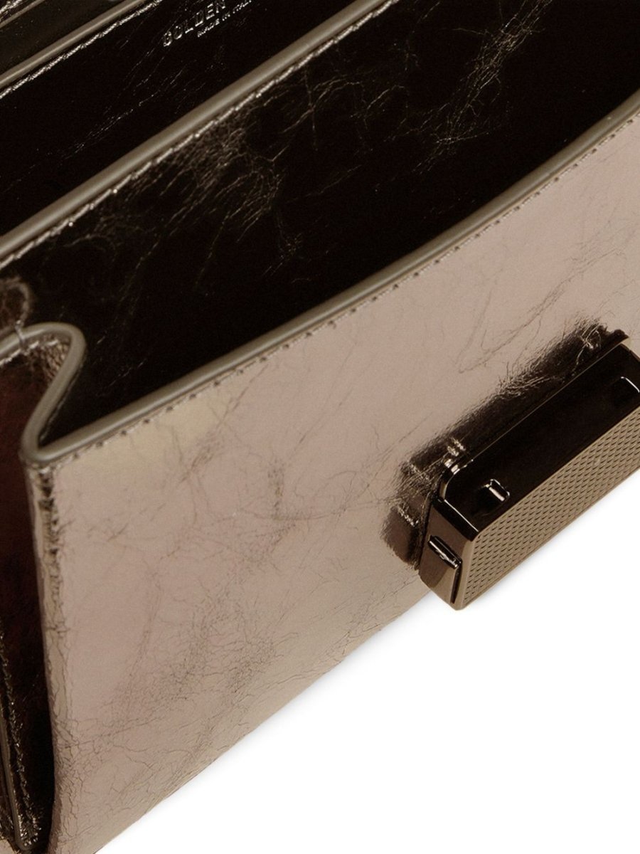 Golden Goose Venezia Bag in anthracite grey laminated leather with black details - mondo moda griffe