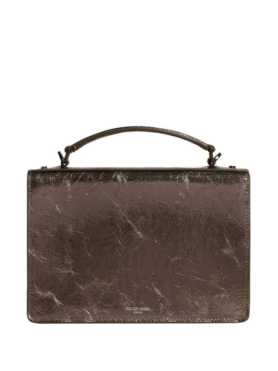 Golden Goose Venezia Bag in anthracite grey laminated leather with black details - mondo moda griffe
