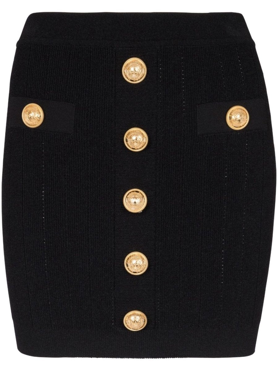 Balmain Button Embellished Knitted Skirt - mondo moda griffe