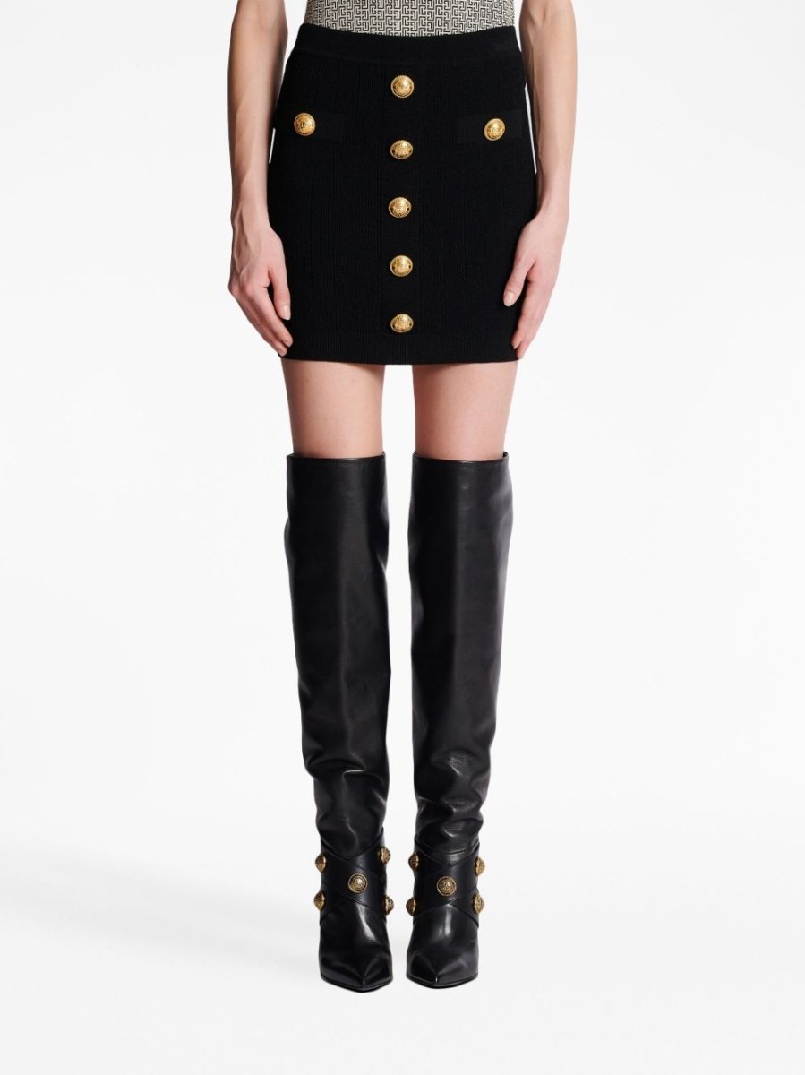 Balmain Button Embellished Knitted Skirt - mondo moda griffe