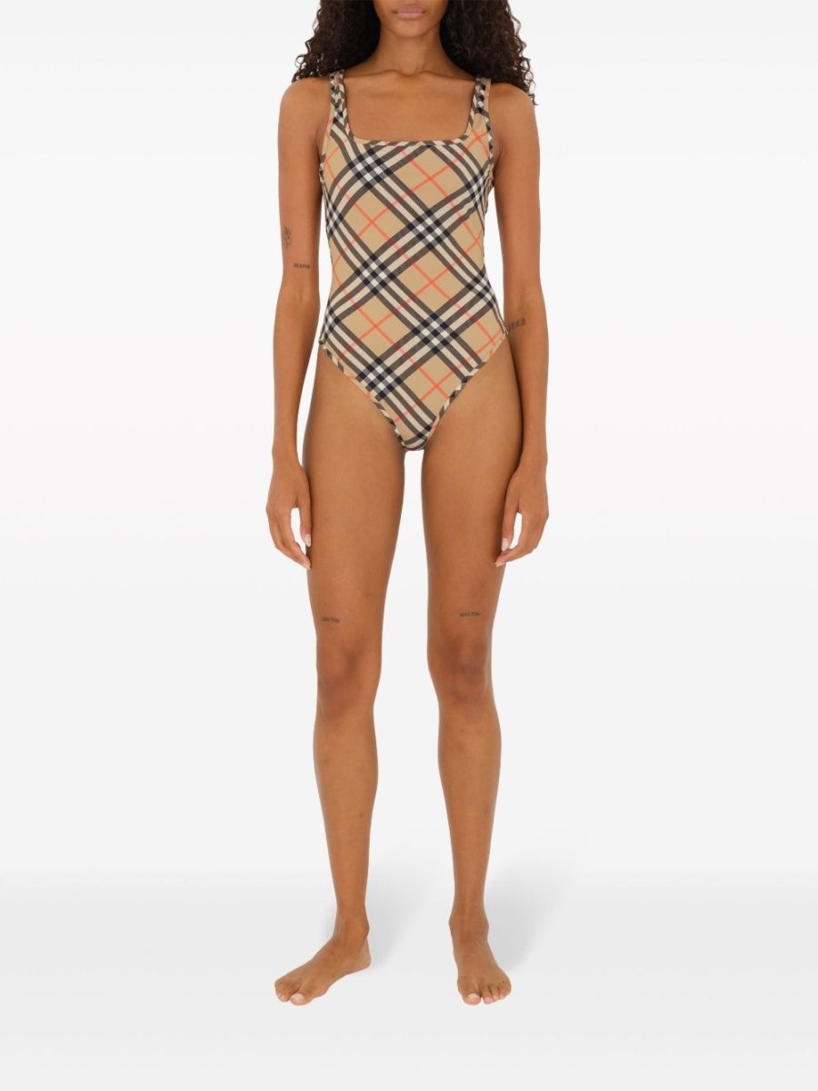 Burberry check - pattern swimsuit - mondo moda griffe