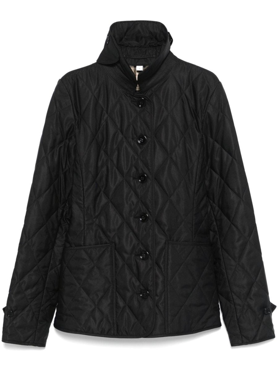 Burberry Tailored jacket with quilted high collar - mondo moda griffe