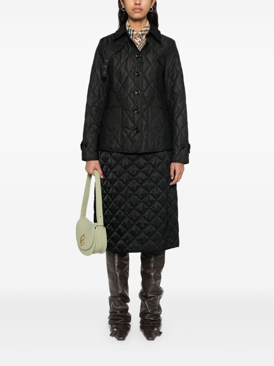 Burberry Tailored jacket with quilted high collar - mondo moda griffe