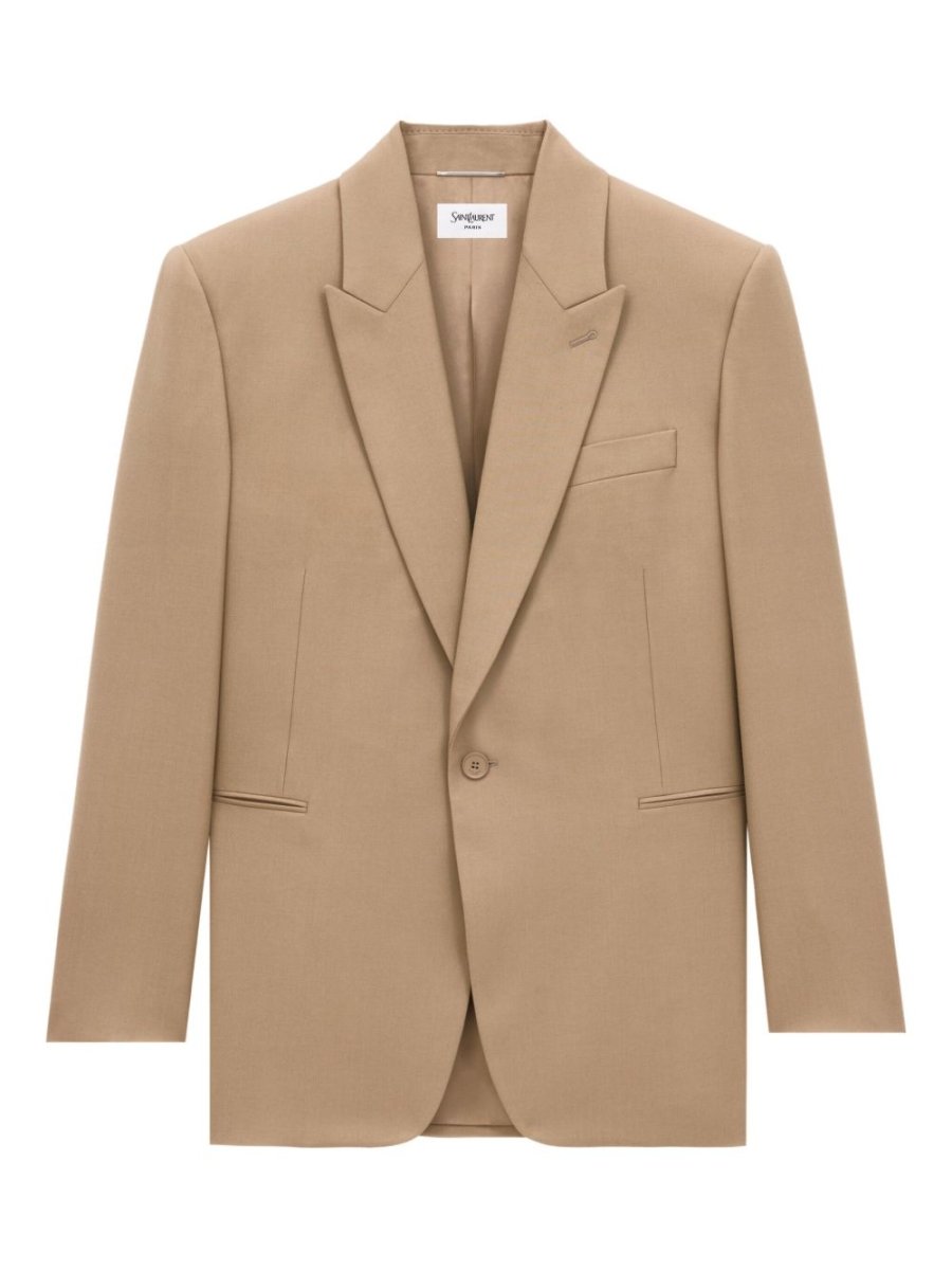 Saint Laurent Natural Blazer Structured Wool - mondo moda griffe