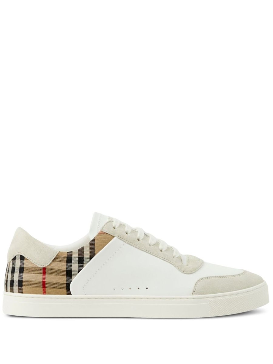 Burberry Leather, suede and check sneakers - mondo moda griffe