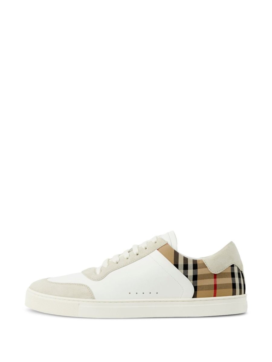 Burberry Leather, suede and check sneakers - mondo moda griffe