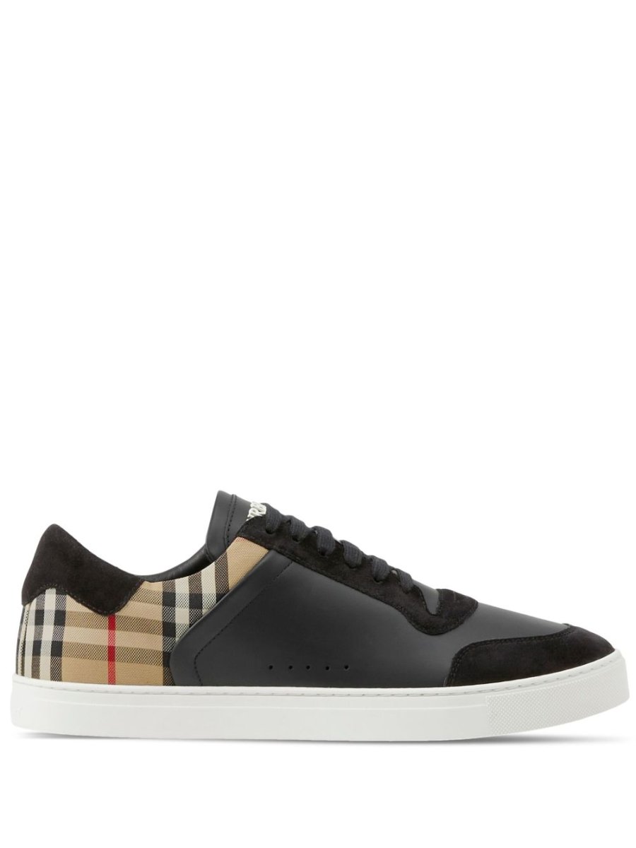 Burberry Leather, suede and check sneakers - mondo moda griffe