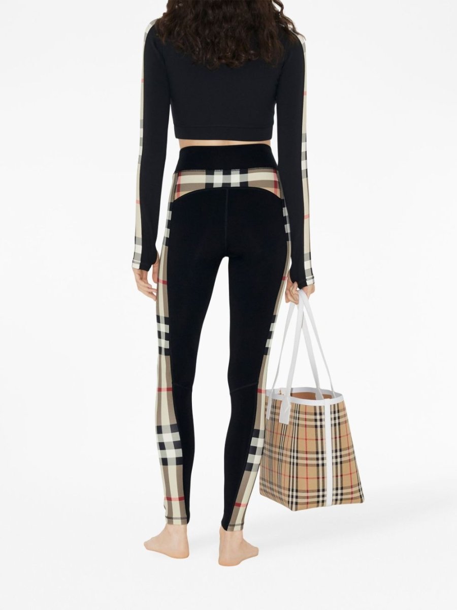 Burberry Stretch jersey cropped sweater with check trim - mondo moda griffe