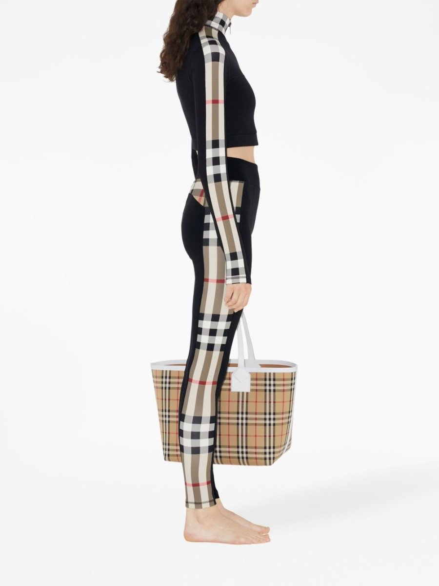 Burberry Stretch jersey cropped sweater with check trim - mondo moda griffe