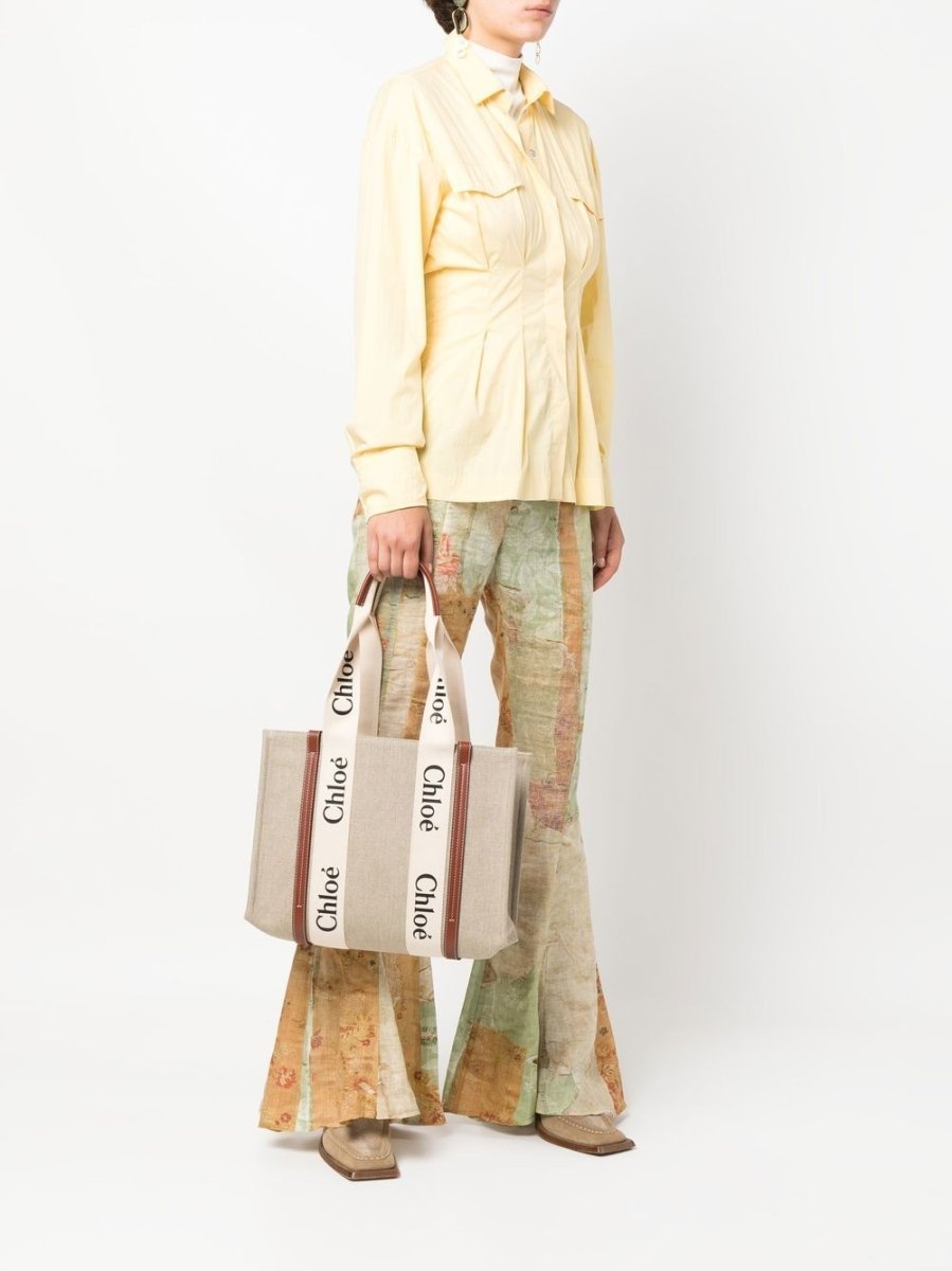 Chloé Woody canvas medium tote bag - mondo moda griffe