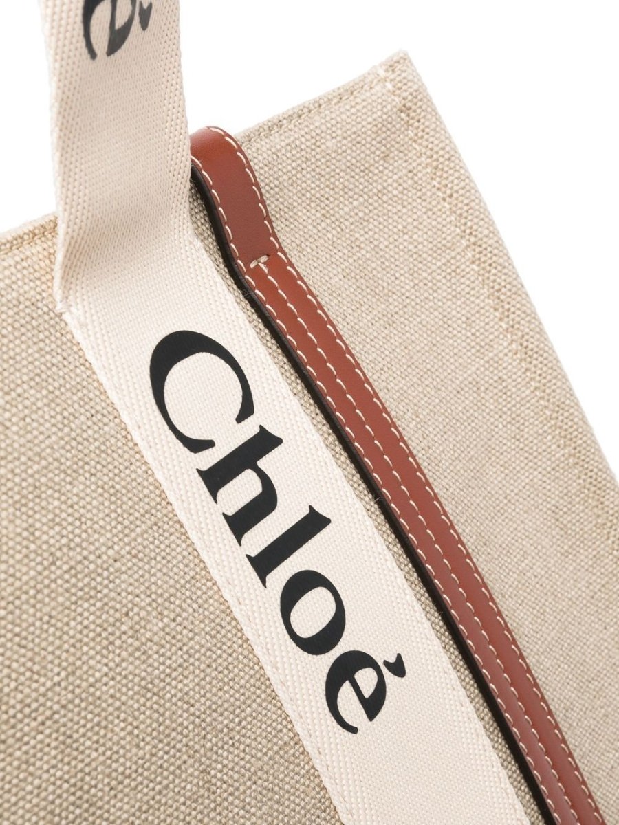 Chloé Woody canvas medium tote bag - mondo moda griffe