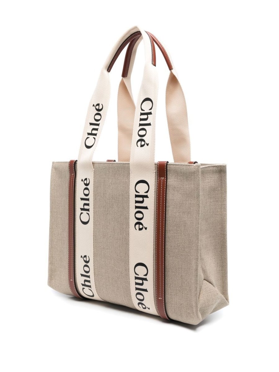 Chloé Woody canvas medium tote bag - mondo moda griffe