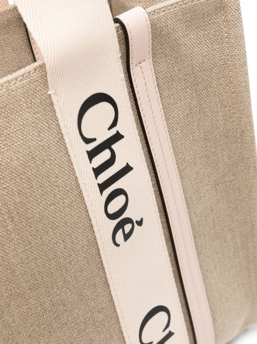 Chloé Woody canvas medium tote bag - mondo moda griffe