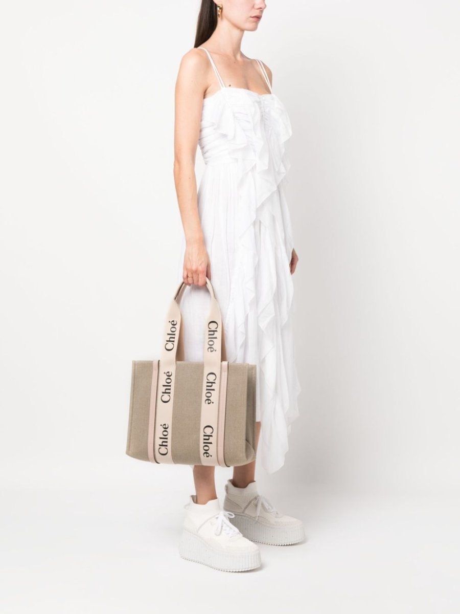Chloé Woody canvas medium tote bag - mondo moda griffe