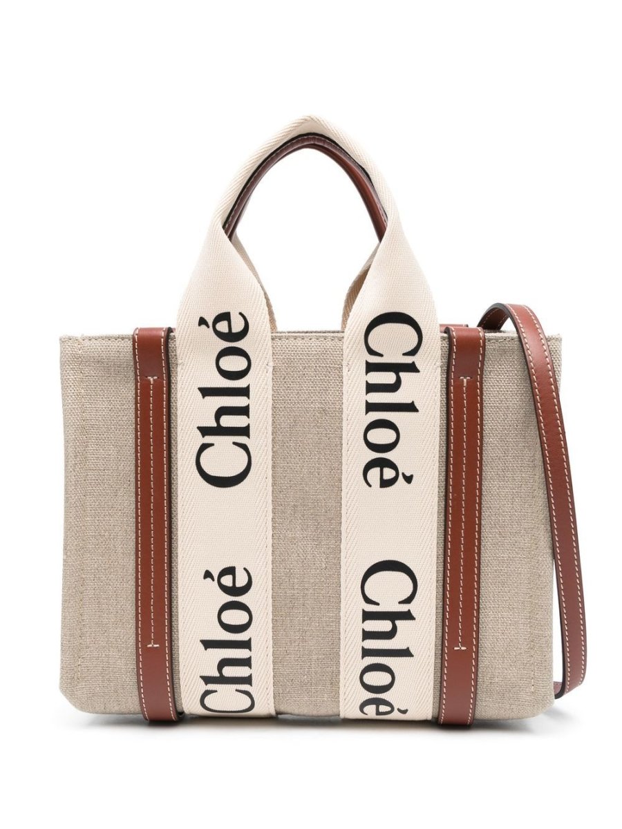 Chloé Woody small canvas tote bag - mondo moda griffe