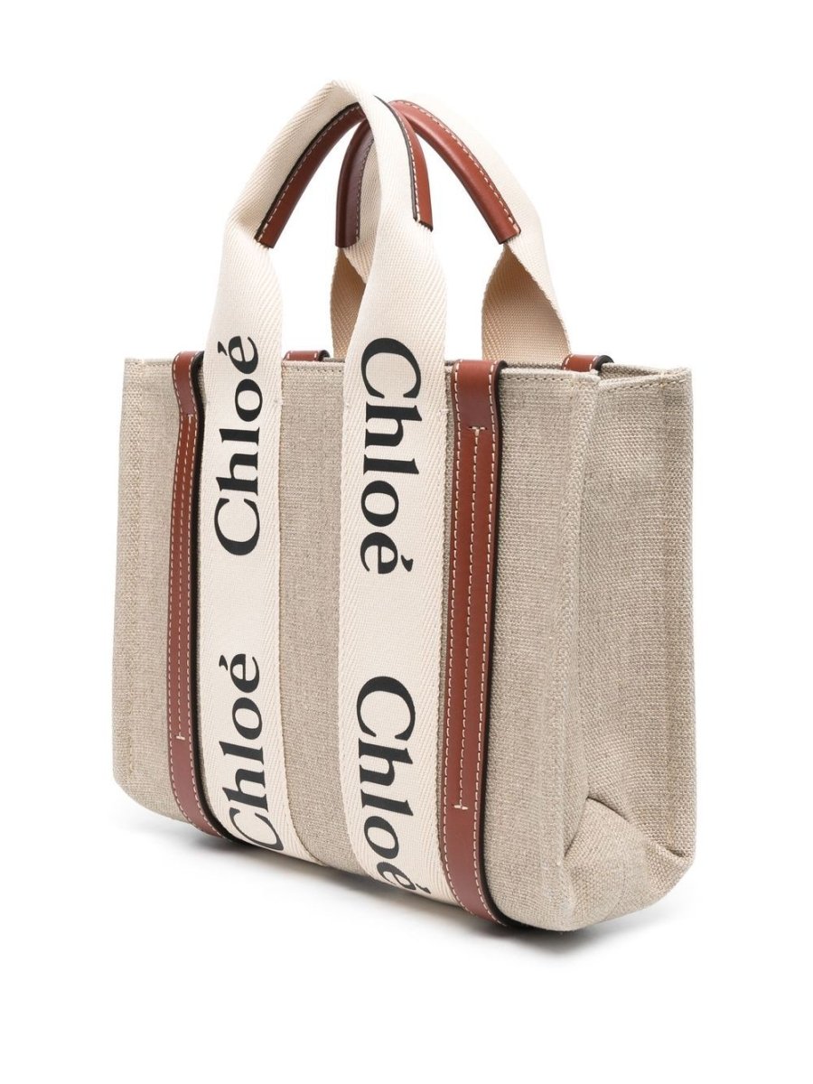 Chloé Woody small canvas tote bag - mondo moda griffe