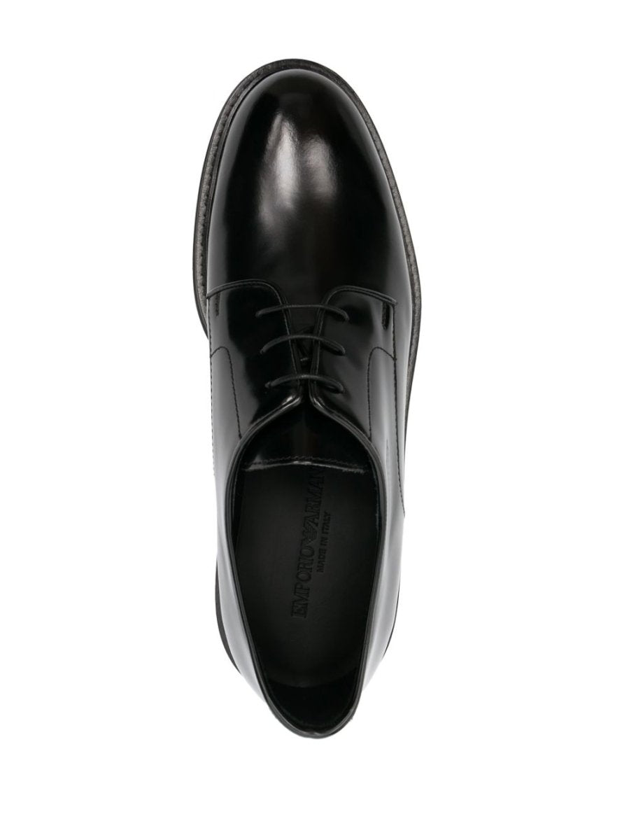 EMPORIO ARMANI EXCLUSIVE Derby shoes in buffed leather - mondo moda griffe