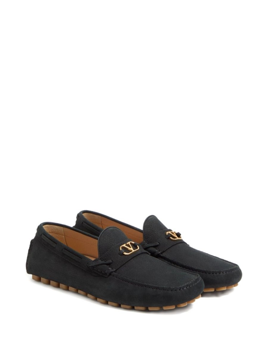 Valentino Garavani Fastaway Driver Moccasin In Deer Suede - mondo moda griffe