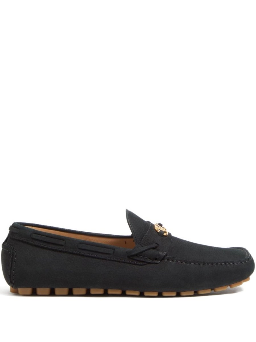Valentino Garavani Fastaway Driver Moccasin In Deer Suede - mondo moda griffe