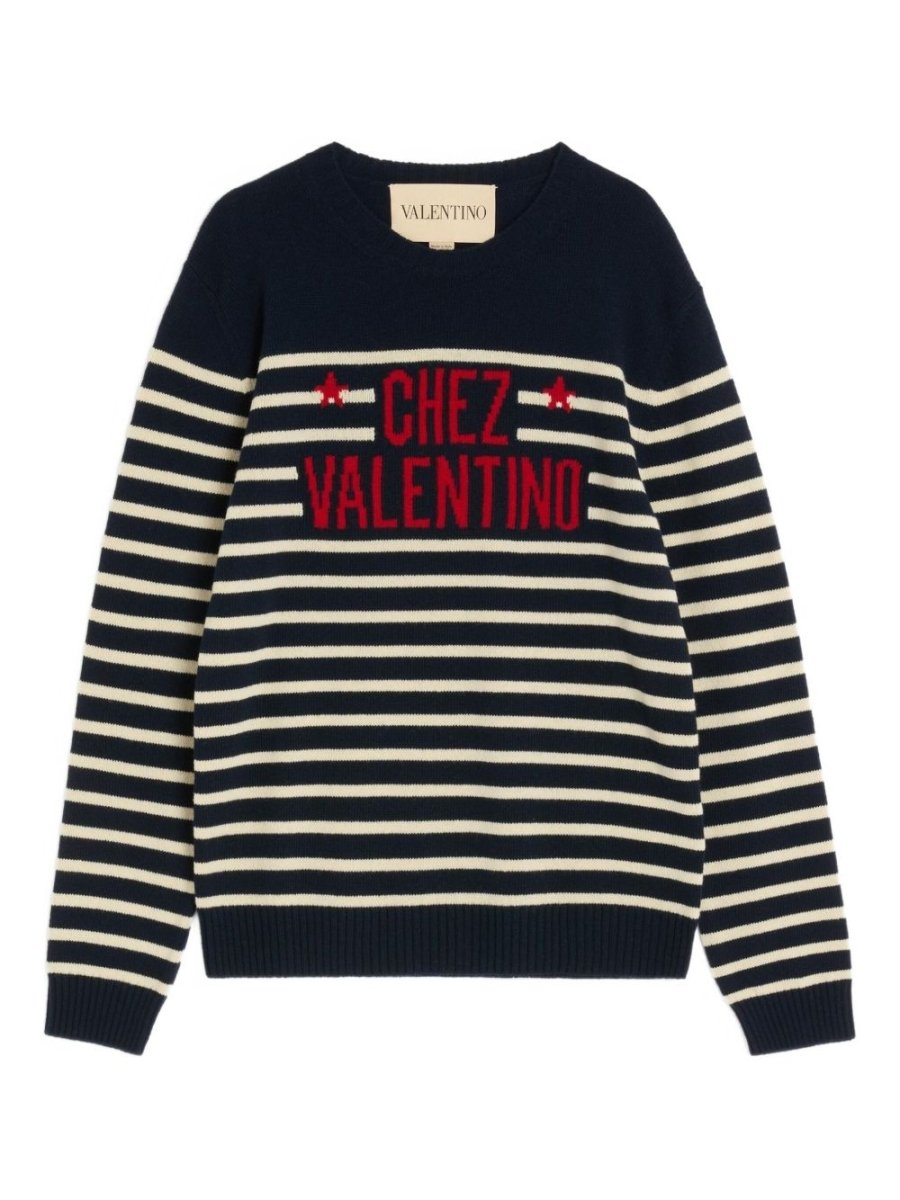 Valentino Wool Sweater with Jacquard Pattern Chez Valentino - mondo moda griffe