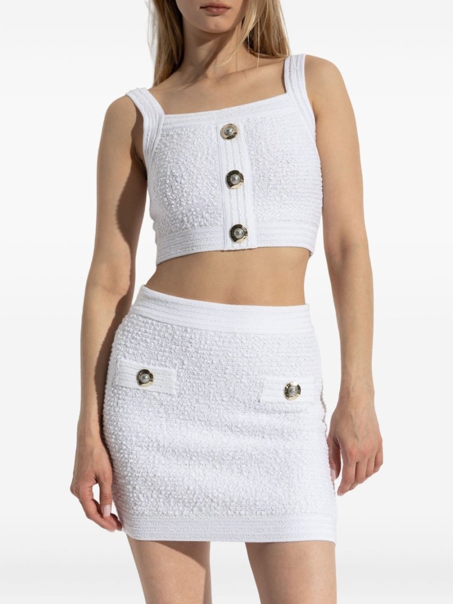Balmain Tweed Crop Top - mondo moda griffe