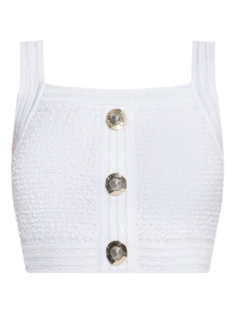 Balmain Tweed Crop Top - mondo moda griffe