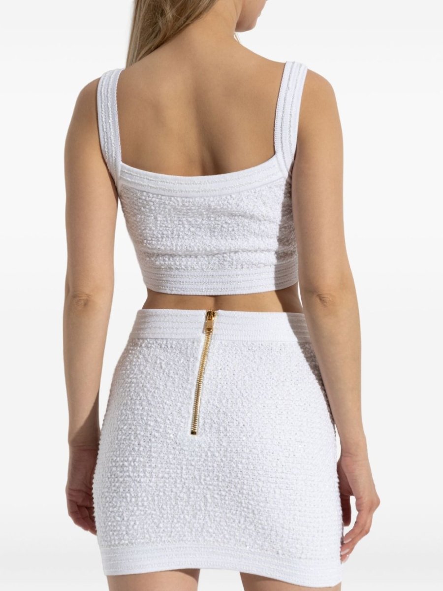 Balmain Tweed Crop Top - mondo moda griffe
