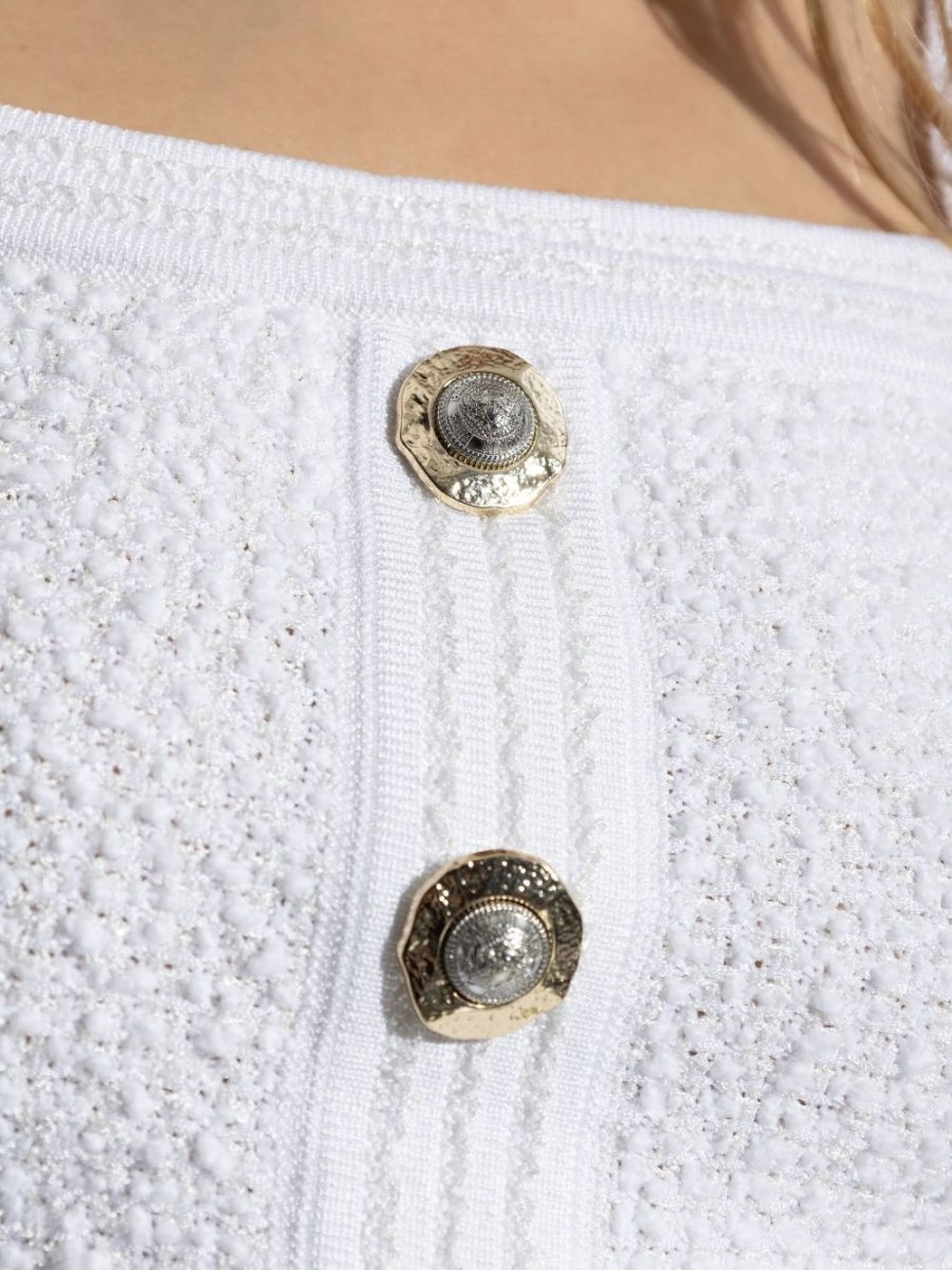 Balmain Tweed Crop Top - mondo moda griffe