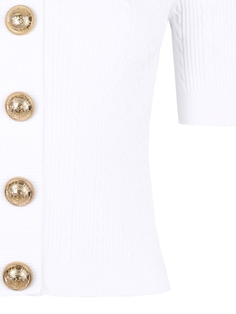 Balmain Ribbed buttoned top - mondo moda griffe