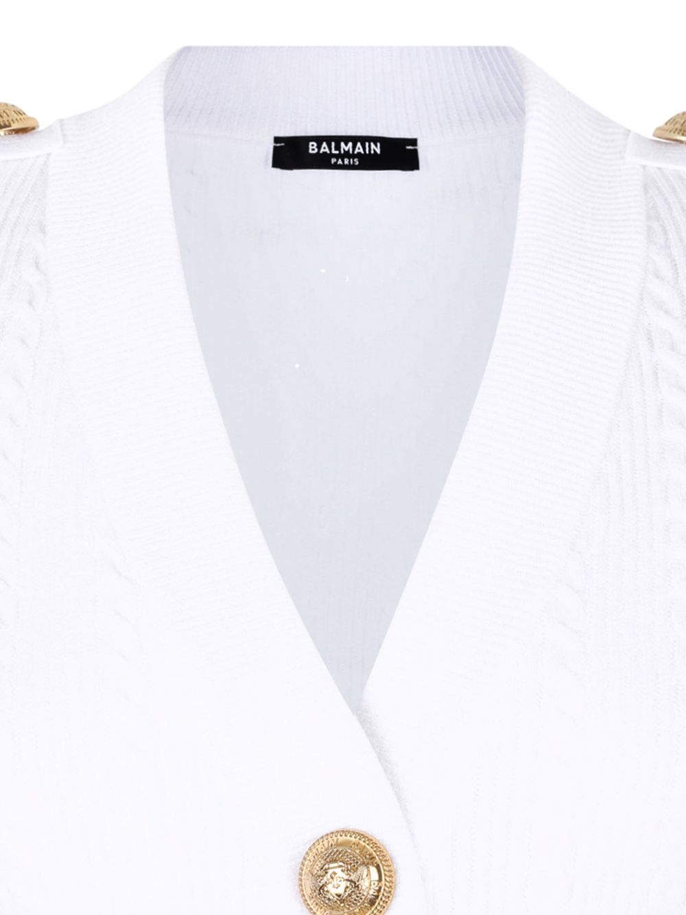 Balmain Button - Trim Cable - Knit Cardigan - mondo moda griffe