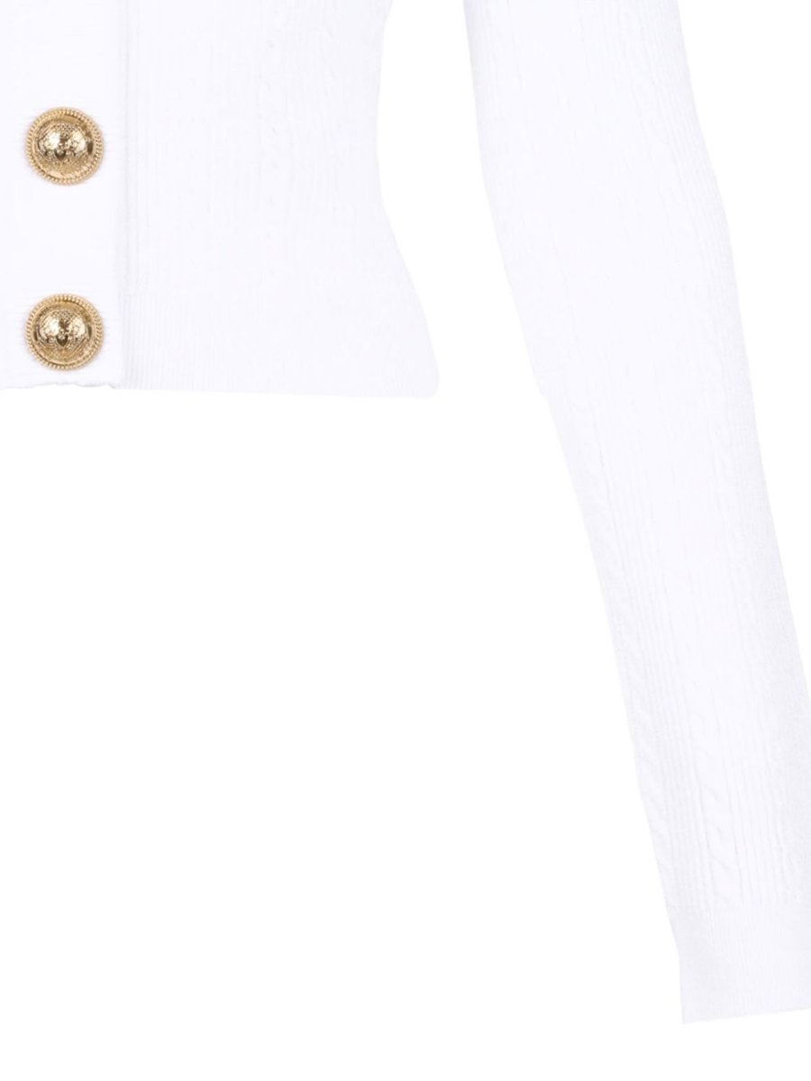 Balmain Button - Trim Cable - Knit Cardigan - mondo moda griffe